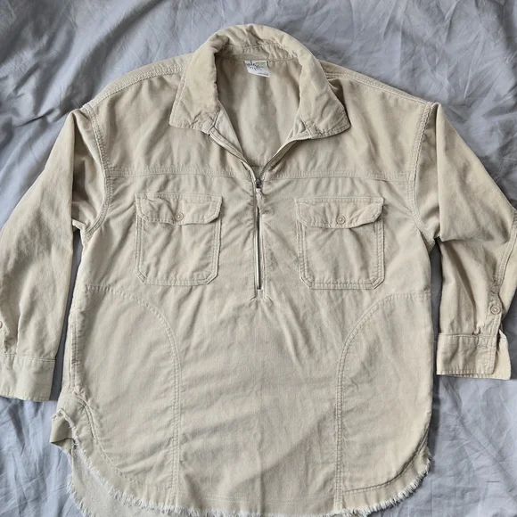 Aerie 3/4 Zip Beige Utility Jacket for Women Sz Small - Picture 2 of 8